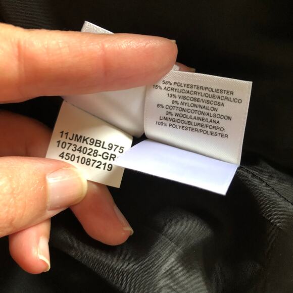 Kasper Yellow Windowpane Plaid Open Front Blazer Jacket 6 Medium Longline Career - Picture 8 of 12